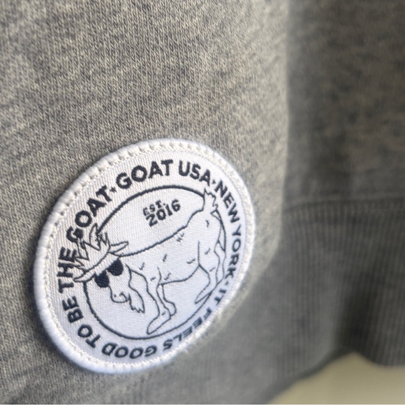 Like new GOAT USA size M Men's Gray Hoodie with Americana Goat Embroidered Patch - Picture 5 of 13